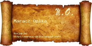 Maracz Opika névjegykártya